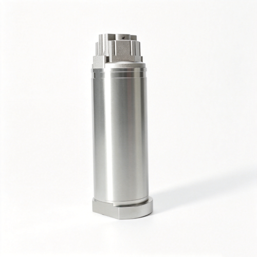 Custom Castellated-End CNC Cylindrical Part — representative custom component view 1 CNC Machined Electronic Enclosures | Drawing-Led DFM | SUUXIANG