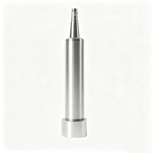 Custom Grooved-Nose Taper-Neck CNC Cylinder — representative custom component view 1 Custom Grooved-Nose Taper-Neck CNC Cylinder — representative custom component view 1