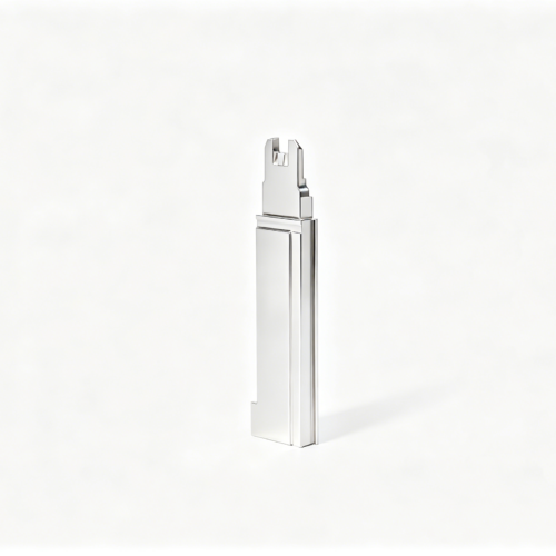 Custom Side-Relief Forked Core Insert — representative custom component view 1 Custom Side-Relief Forked Core Insert — representative custom component view 1