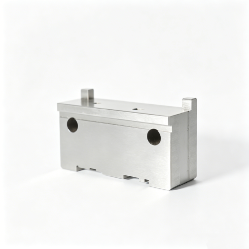 Custom Twin-Hole Rectangular Tooling Block — representative custom component view 1 Custom Twin-Hole Rectangular Tooling Block — representative custom component view 1