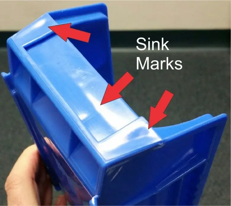 Illustrative technical visual for Sink Marks in Injection Molded Parts