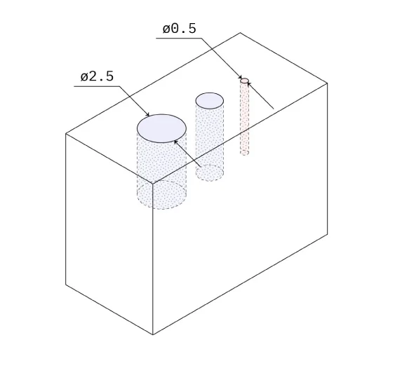 Drill approaching a hole along its axis