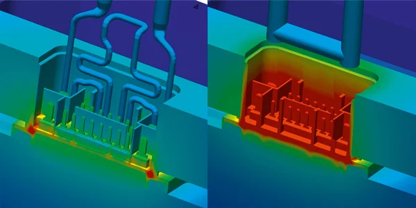 Exploded conceptual diagram of injection mold structure and component groups